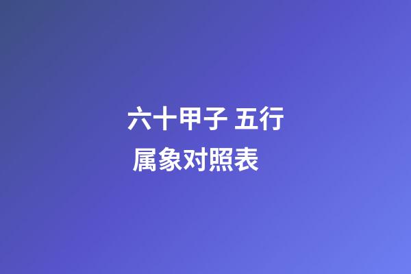 六十甲子 五行 属象对照表